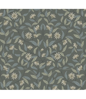 GO8256 - Jasmine Charcoal Wallpaper- Greenhouse by York