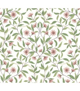 GO8252 - Jasmine Coral Wallpaper- Greenhouse by York