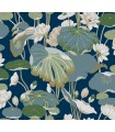 GO8295 - Lotus Pond Indigo/Gold Wallpaper- Greenhouse by York