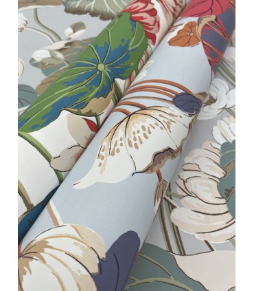 GO8291 - Lotus Pond Sky/Multi Wallpaper- Greenhouse by York