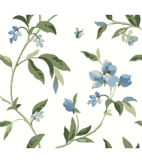 GO8283 - Springtime Cotton/Peacock Wallpaper- Greenhouse by York