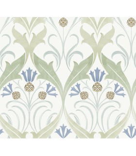 AC9173 - Pine Cone Ribbon Wallpaper-Arts and Crafts