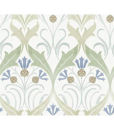 AC9173 - Pine Cone Ribbon Wallpaper-Arts and Crafts