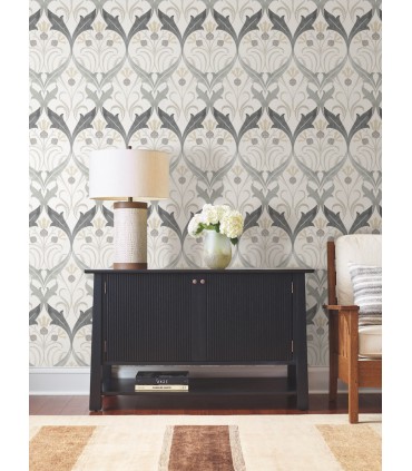 AC9174 - Pine Cone Ribbon Wallpaper-Arts and Crafts