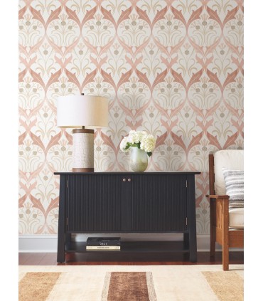 AC9175 - Pine Cone Ribbon Wallpaper-Arts and Crafts