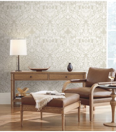 AC9194 - Lockwood Damask Wallpaper-Arts and Crafts