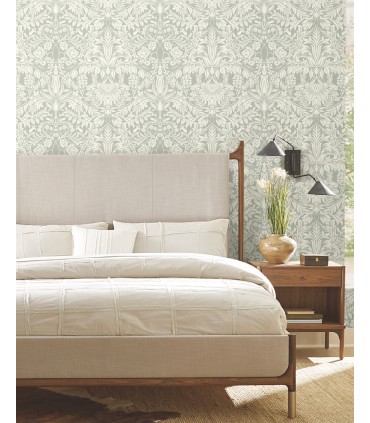 AC9195 - Lockwood Damask Wallpaper-Arts and Crafts