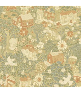 4111-63002 - Bygga Bo Butter Woodland Village Wallpaper by A Street