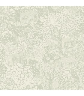 4111-63004 - Bygga Bo Seafoam Woodland Village Wallpaper by A Street