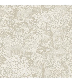 4111-63006 - Bygga Bo Light Grey Woodland Village Wallpaper by A Street