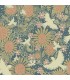 4111-63007 - Dromma Teal Songbirds and Sunflowers Wallpaper by A Street