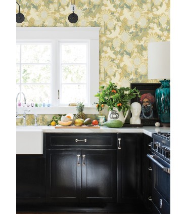 4111-63010 - Dromma Butter Songbirds and Sunflowers Wallpaper by A Street