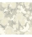 4111-63011 - Dromma Light Grey Songbirds and Sunflowers Wallpaper by A Street