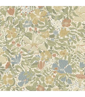 4111-63017 -Midsommar Light Green Floral Medley Wallpaper by A Street