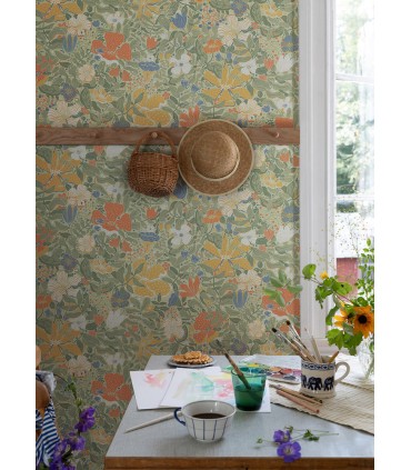 4111-63018 -Midsommar Light Sage Floral Medley Wallpaper by A Street