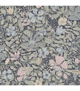 4111-63021 -Midsommar Dark Blue Floral Medley Wallpaper by A Street