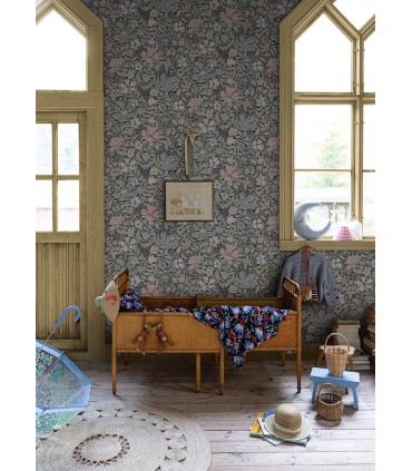 4111-63021 -Midsommar Dark Blue Floral Medley Wallpaper by A Street
