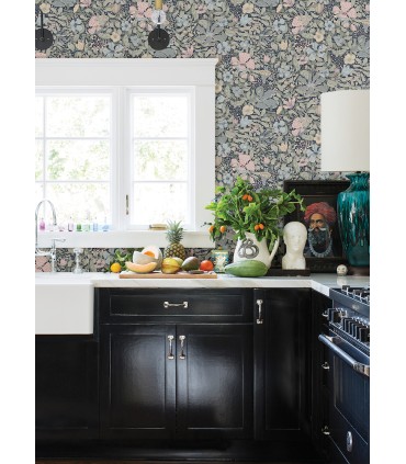 4111-63021 -Midsommar Dark Blue Floral Medley Wallpaper by A Street