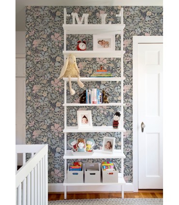4111-63021 -Midsommar Dark Blue Floral Medley Wallpaper by A Street