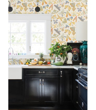 4111-63023 - Flyga Gold Butterfly Bonanza Wallpaper by A Street