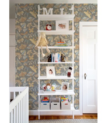 4111-63026 - Flyga Apricot Butterfly Bonanza Wallpaper by A Street