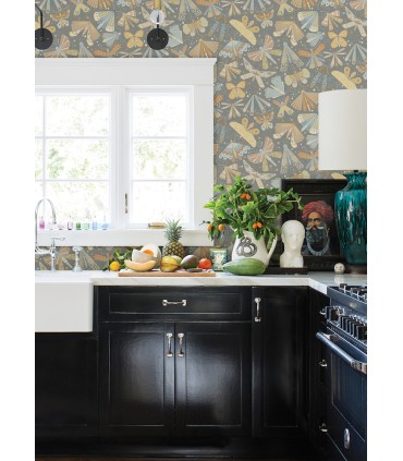 4111-63026 - Flyga Apricot Butterfly Bonanza Wallpaper by A Street