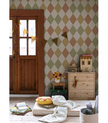 4111-63027 - Kalas Mustard Diamond Wallpaper by A Street