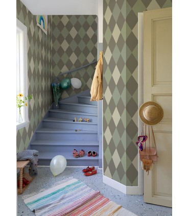 4111-63028 - Kalas Olive Diamond Wallpaper by A Street