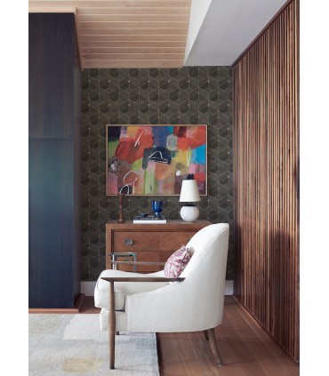 4082-382024 -Muir Chocolate Geo Wallpaper by Advantage