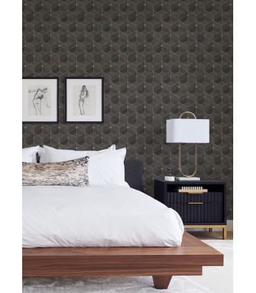 4082-382024 -Muir Chocolate Geo Wallpaper by Advantage