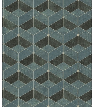 4082-382023 -Muir Teal Geo Wallpaper by Advantage