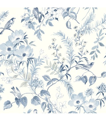 4072-70004 - Frederique Blue Bloom Wallpaper by Chesapeake