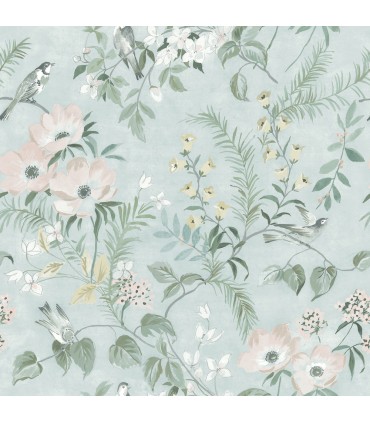 4072-70005 - Frederique Mint Bloom Wallpaper by Chesapeake