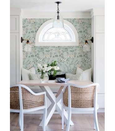 4072-70005 - Frederique Mint Bloom Wallpaper by Chesapeake
