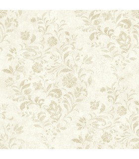 4072-70007 - Isidore Wheat Scroll Wallpaper by Chesapeake