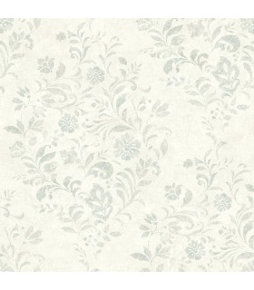 4072-70009 - Isidore Aqua Scroll Wallpaper by Chesapeake