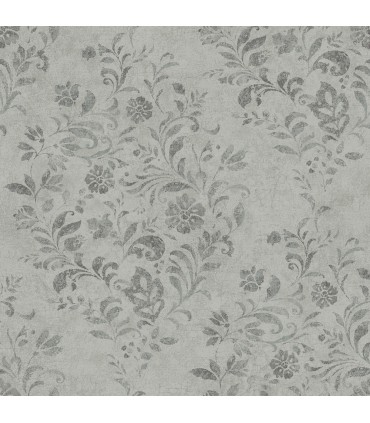 4072-70008 - Isidore Grey Scroll Wallpaper by Chesapeake