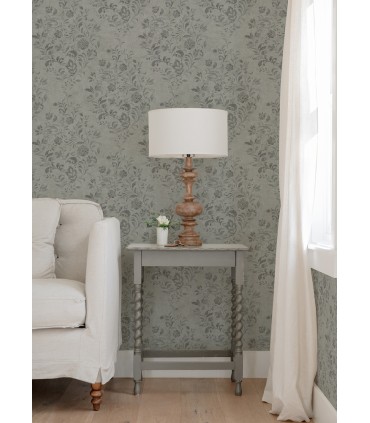 4072-70008 - Isidore Grey Scroll Wallpaper by Chesapeake
