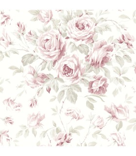 4072-70024 - Manon Pink Rose Stitch Wallpaper by Chesapeake