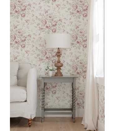 4072-70024 - Manon Pink Rose Stitch Wallpaper by Chesapeake