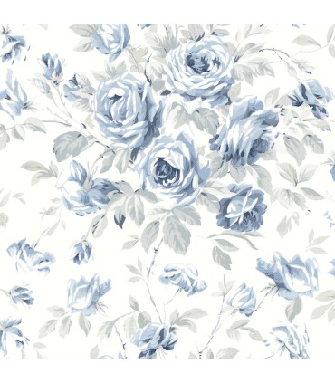 4072-70025 - Manon Blue Rose Stitch Wallpaper by Chesapeake