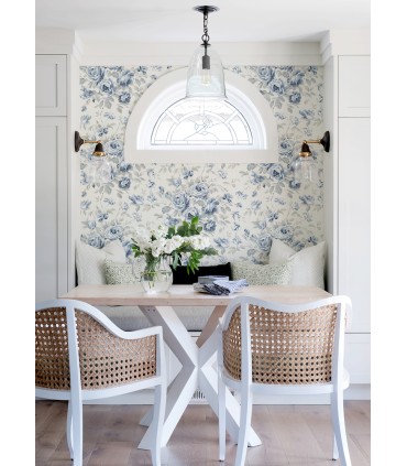 4072-70025 - Manon Blue Rose Stitch Wallpaper by Chesapeake