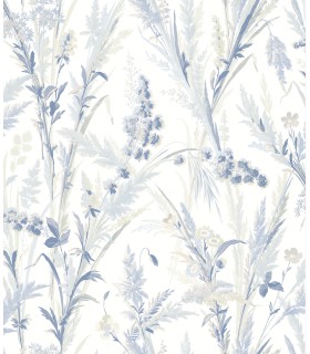 4072-70028 - Hillaire Navy Meadow Wallpaper by Chesapeake