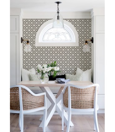 4072-70032 - Remy Black Fleur Tile Wallpaper by Chesapeake