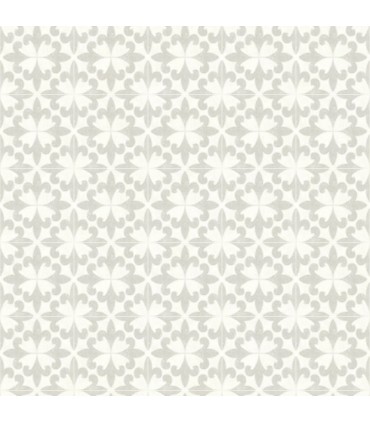4072-70034 - Remy Light Grey Fleur Tile Wallpaper by Chesapeake