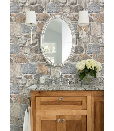 4072-70041 - Axelle Rust Stone Wallpaper by Chesapeake