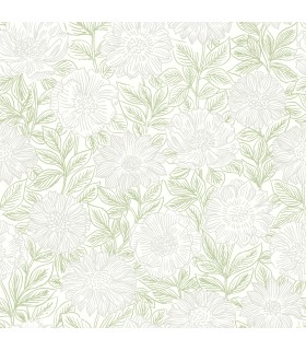 4072-70044 - Faustin Green Floral Wallpaper by Chesapeake