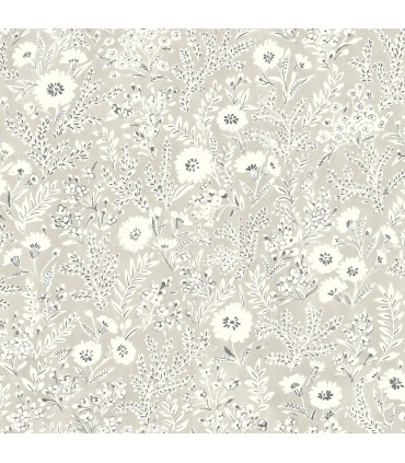 4072-70049 - Agathon Taupe Floral Wallpaper by Chesapeake