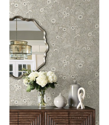 4072-70049 - Agathon Taupe Floral Wallpaper by Chesapeake