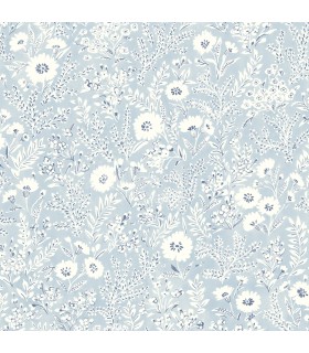 4072-70050 - Agathon Light Blue Floral Wallpaper by Chesapeake